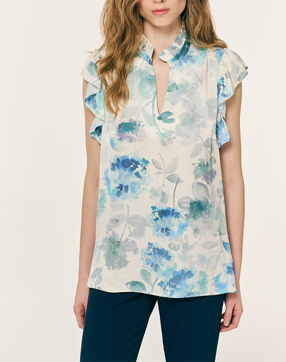 Forel Μπλουζα Γυναικα Ρουχα Μπλουζες Τοπ/Κορμακια Mixed Βισκοζ 082.10.01.065 Μπλε