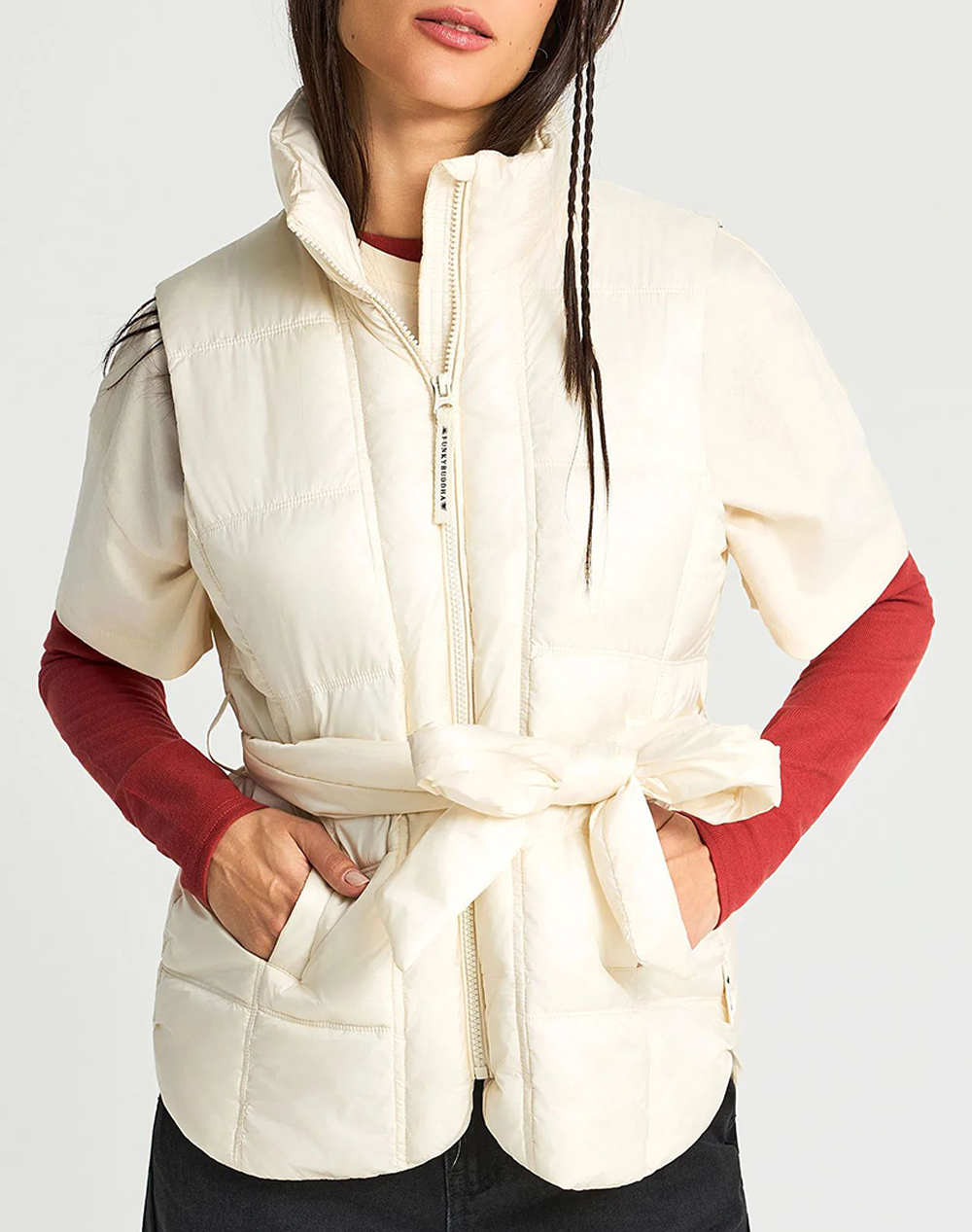 Funky Buddha Jackets & Coats Γυναικα Ρουχα Πανωφορια Μπουφαν Μπουφαν Αμανικο Cream Συνθετικο Fbl013 112 01 Cloud Cream