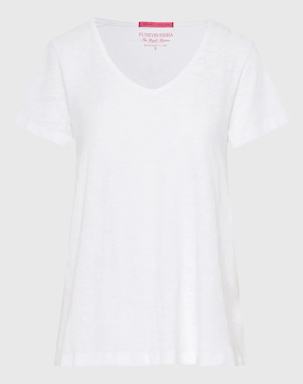 Funky Buddha T Shirts Γυναικα Ρουχα Μπλουζες Τ Shirt White Βαμβακι Fbl013 100 04 White