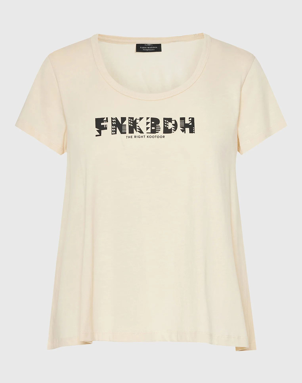 Funky Buddha T Shirts Γυναικα Ρουχα Μπλουζες Τ Shirt Cream Βαμβακι Fbl013 128 04 Chalk