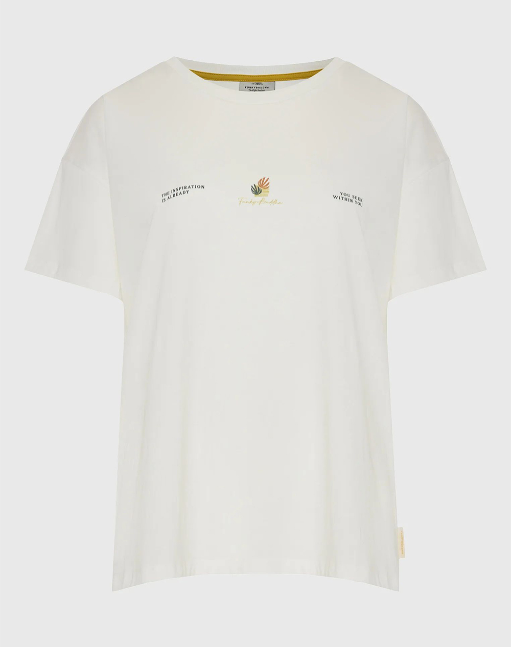 Funky Buddha T Shirts Γυναικα Ρουχα Μπλουζες Τ Shirt Offwhite Βαμβακι Fbl013 125 04 Off White