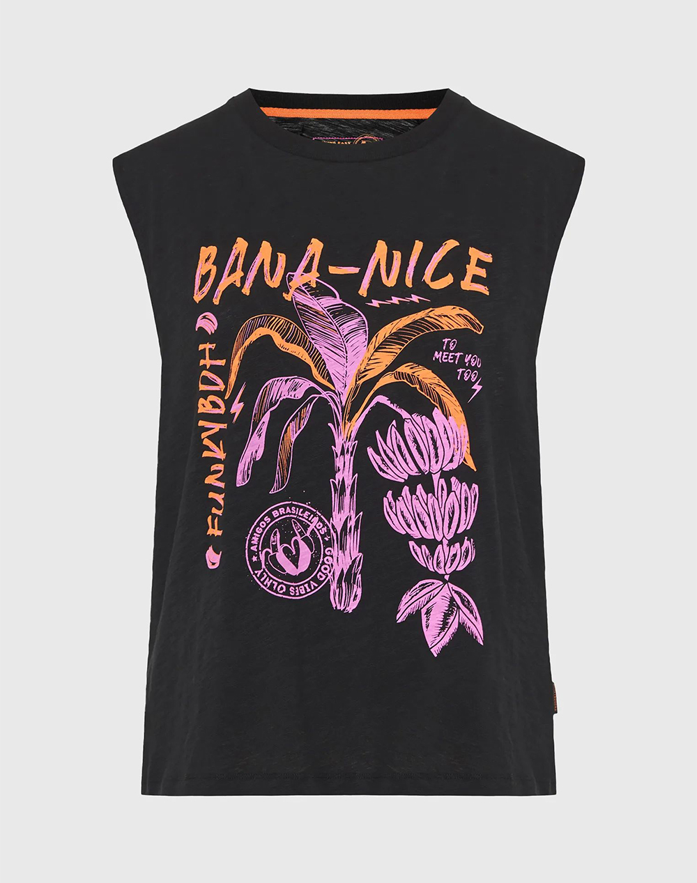 Funky Buddha T Shirts Γυναικα Ρουχα Μπλουζες Τ Shirt Black Βαμβακι Fbl013 153 04 Black