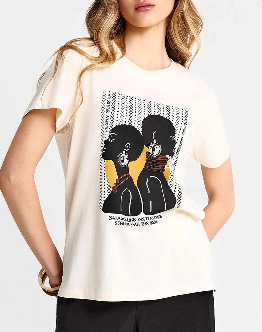 Funky Buddha T Shirts Γυναικα Ρουχα Μπλουζες Τ Shirt Cream Βαμβακι Fbl013 122 04 Chalk