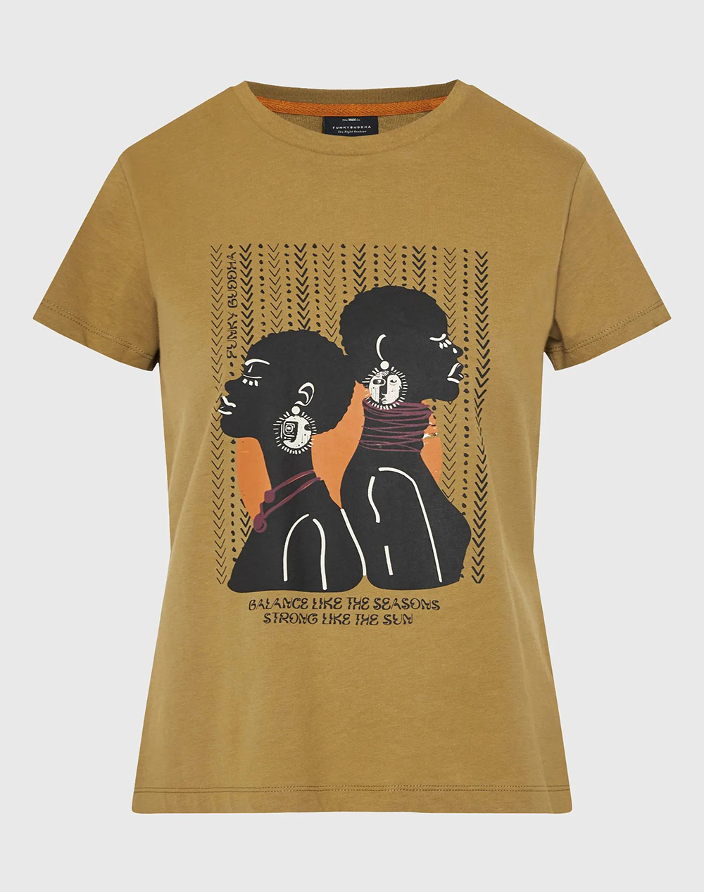 Funky Buddha T Shirts Γυναικα Ρουχα Μπλουζες Τ Shirt Khaki Βαμβακι Fbl013 122 04 Green Moss