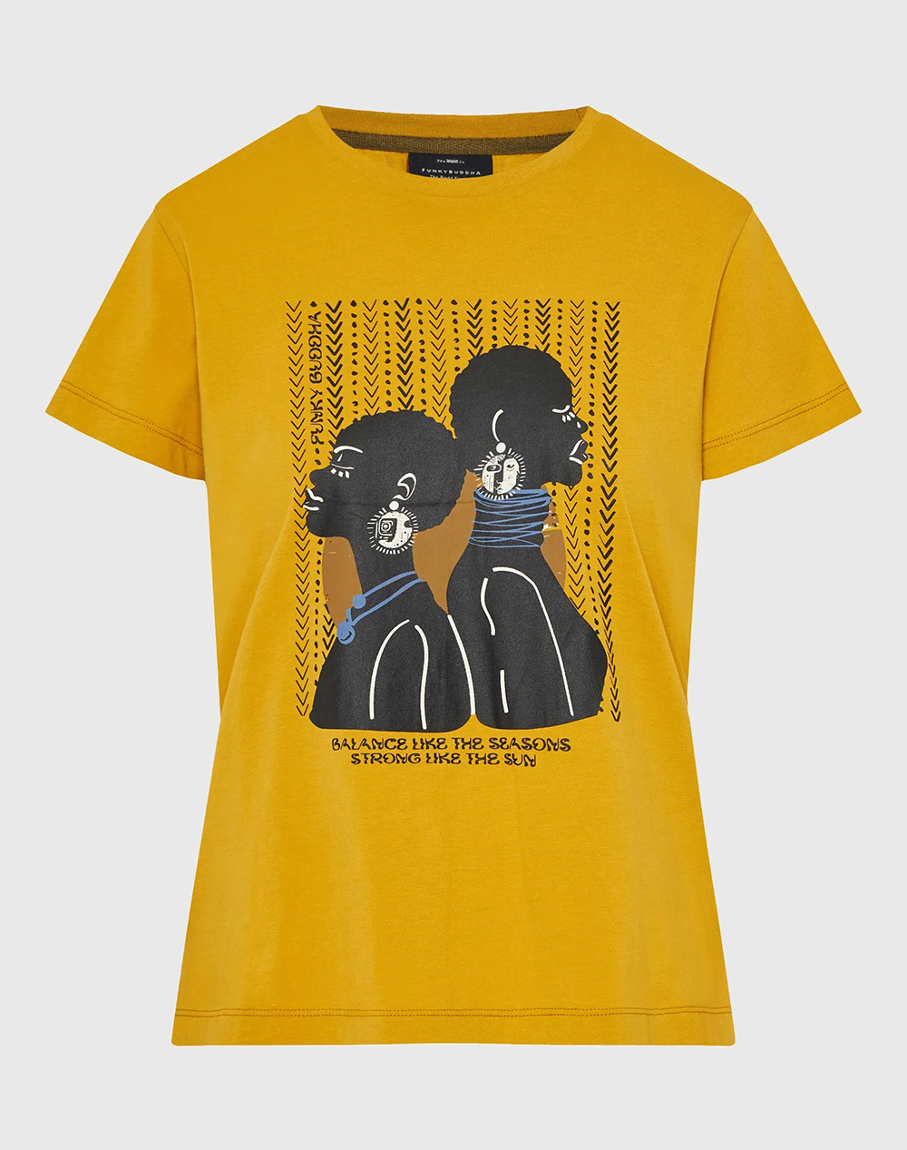 Funky Buddha T Shirts Γυναικα Ρουχα Μπλουζες Τ Shirt Mustard Βαμβακι Fbl013 122 04 Curry Powder