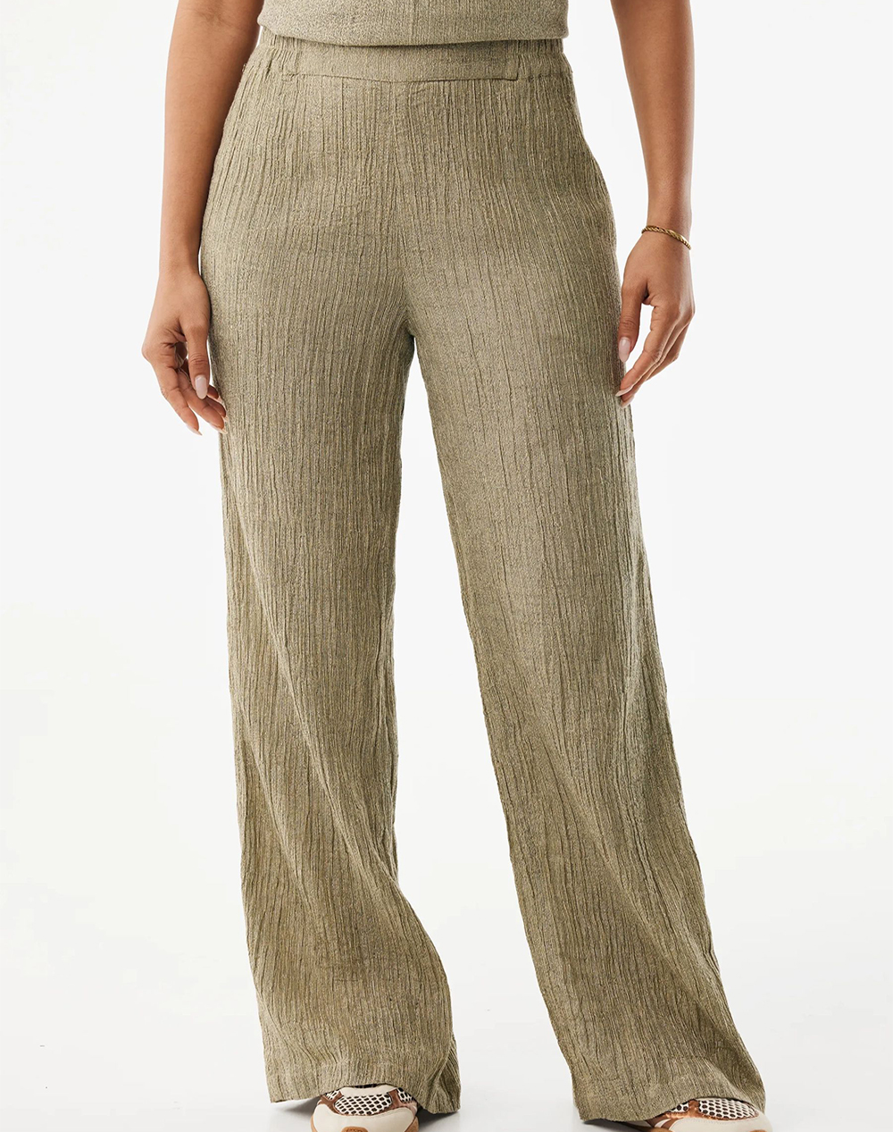 Mexx Crincle Pants Wide Leg Γυναικα Ρουχα Παντελονια Υφασματινα Khaki Βαμβακι,Συνθετικο Mf007004361w 150927 - Koolfly