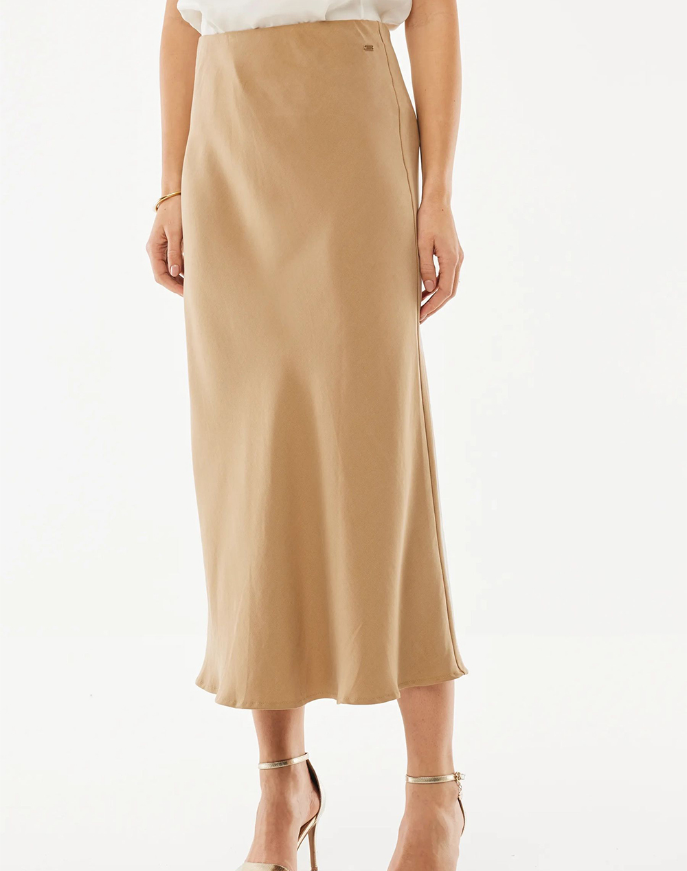 Mexx Dull Satin Midi Skirt Γυναικα Ρουχα Φουστες Tan Συνθετικο Mf007400961W 161334