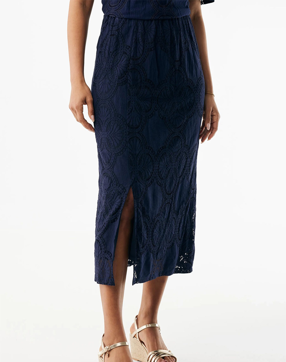 Mexx Lace Pencil Skirt Γυναικα Ρουχα Φουστες Darkblue Βαμβακισυνθετικο Mf007400661W 193920