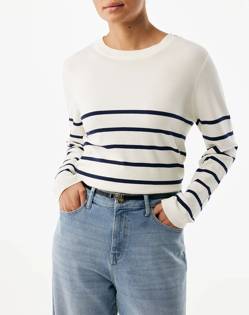 Mexx Aster Striped Jumper Γυναικα Ρουχα Μπλουζες Πλεκτα Offwhite Βισκοζ,Συνθετικο Mf006600761w 110605 - Koolfly