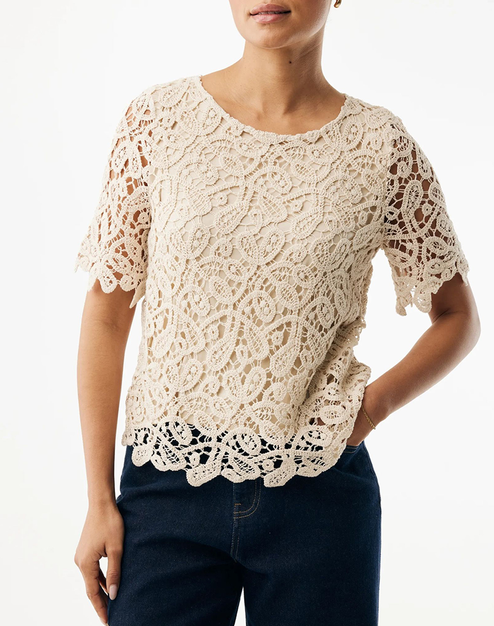 Mexx Crochet Top Γυναικα Ρουχα Μπλουζες Τοπ/Κορμακια Sandybrown Βαμβακι Mf006102461w 131308 - Koolfly