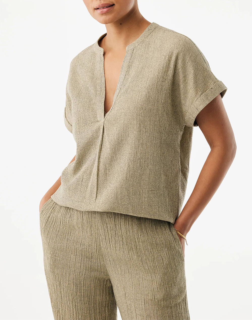 Mexx Crincle Blouse Γυναικα Ρουχα Μπλουζες Τοπ/Κορμακια Khaki Βαμβακισυνθετικο Mf006102261W 150927