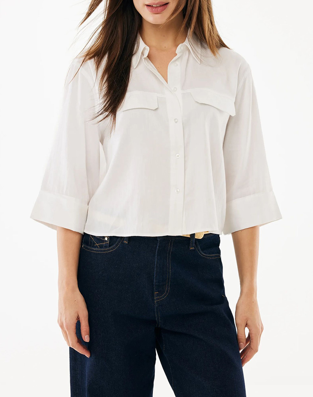 Mexx Boxy Poplin Blouse Γυναικα Ρουχα Πουκαμισα White Βαμβακι Mf006102861W 110601