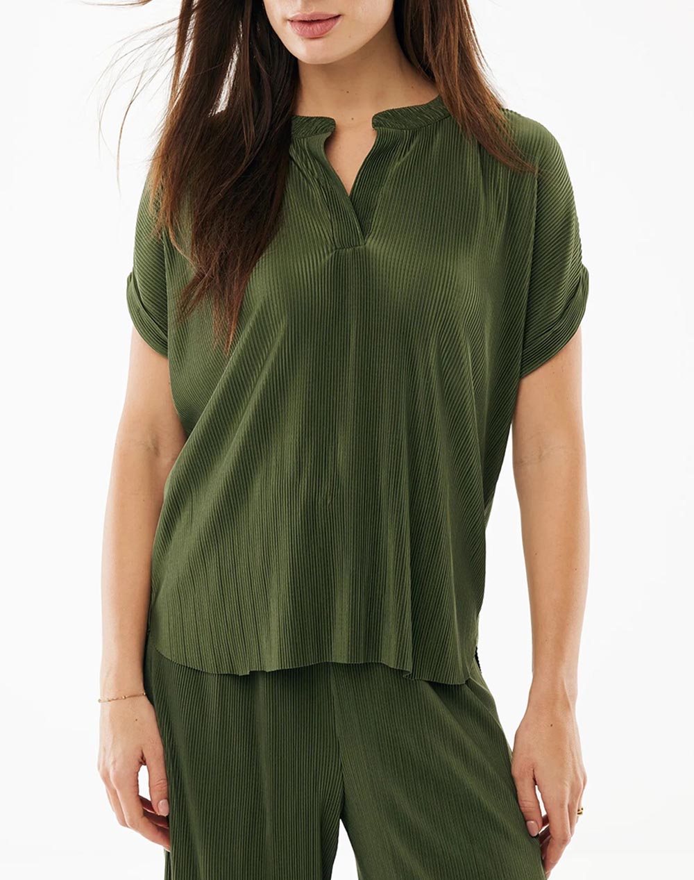 Mexx Plisse Top Γυναικα Ρουχα Μπλουζες Τοπ/Κορμακια Darkgreen Συνθετικο Mf007702161W 01 190417