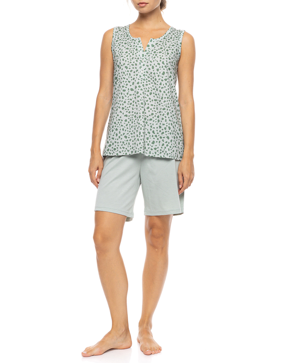 Pink Label Pyjama Shorts Jade Leo Γυναικα Homewear Πιτζαμες Multi Βαμβακι S1570 Type