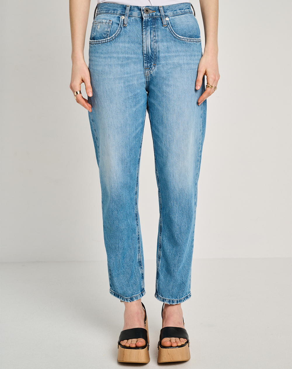 Staff Ashley Regular Cropped Wmn Pant Co Γυναικα Ρουχα Παντελονια Jean/5P/Cargo Denimlightblue Βαμβακι 5 936.063.B3.055 .00