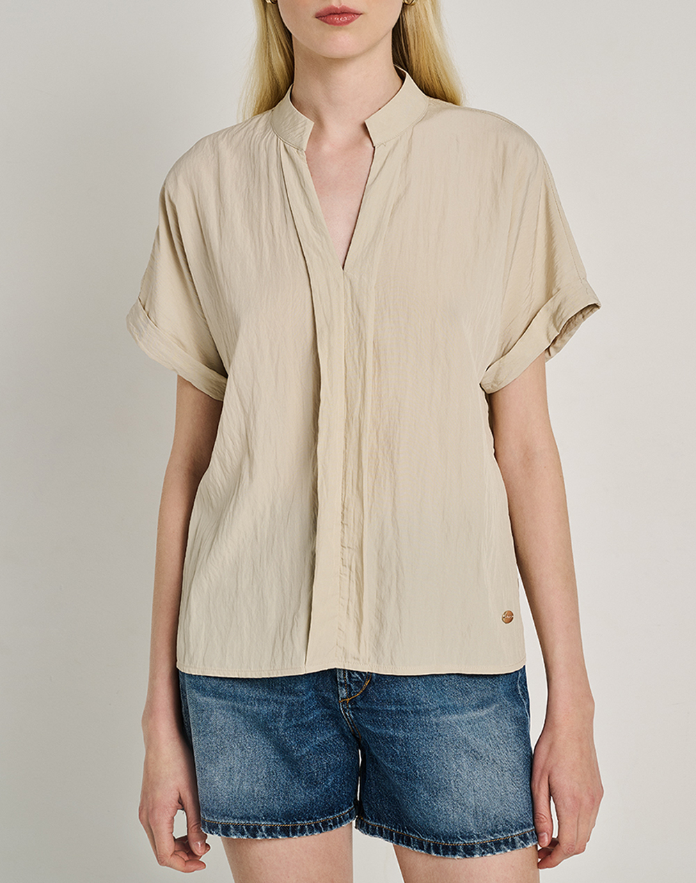 Staff Hannah Short Sleeve Shirt Rayon Nylon Γυναικα Ρουχα Μπλουζες Τοπ/Κορμακια Biege Συνθετικο 62 203.055 Ν9947