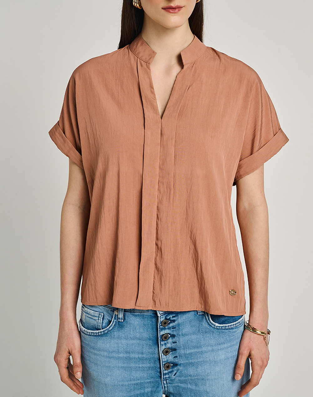 Staff Hannah Short Sleeve Shirt Rayon Nylon Γυναικα Ρουχα Μπλουζες Τοπ/Κορμακια Firebrick Συνθετικο 62 203.055 Ν1119