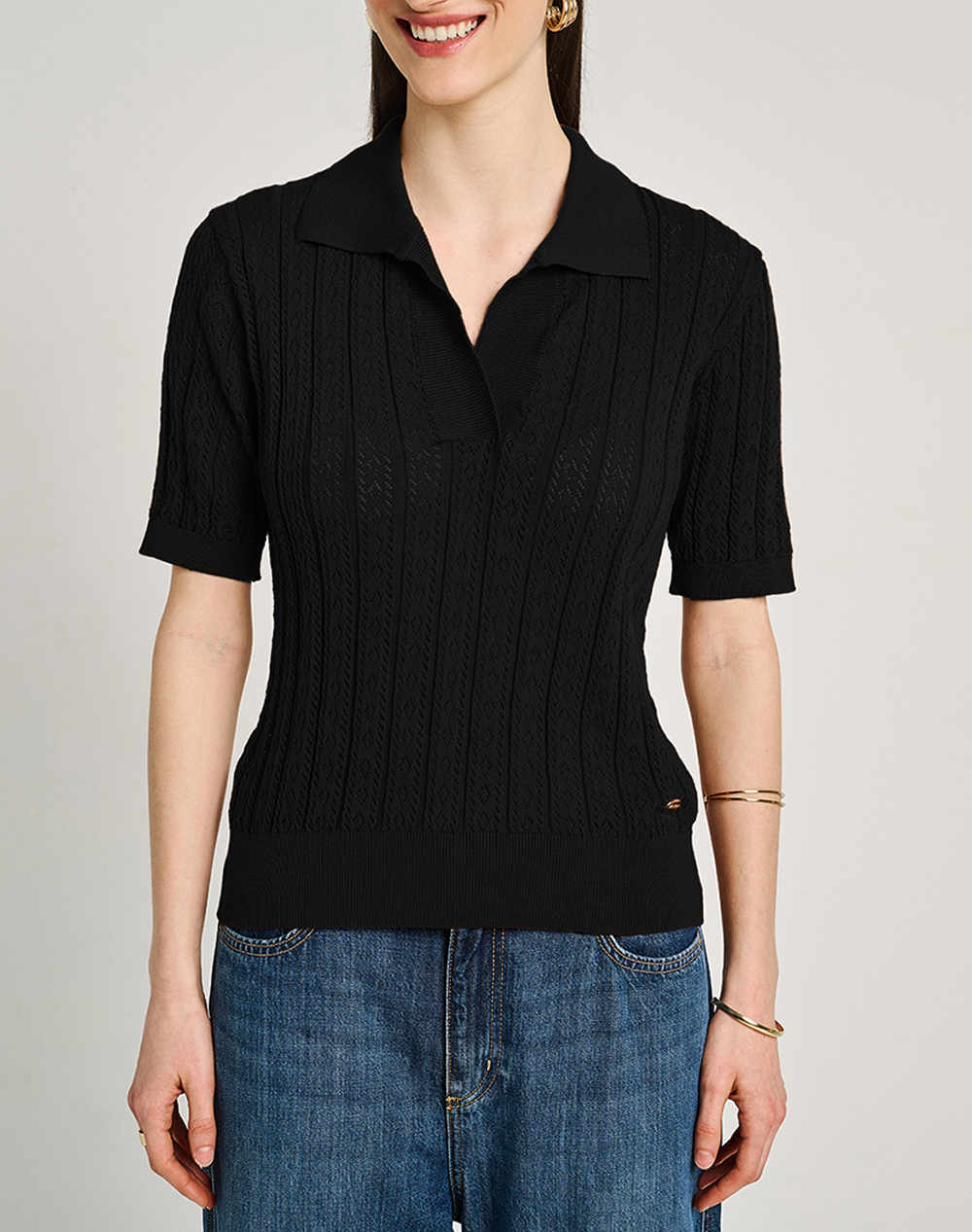 Staff Kate Polo Short Sleeve Knit Γυναικα Ρουχα Μπλουζες Polo Black Βαμβακι 63 201.055 Ν0090