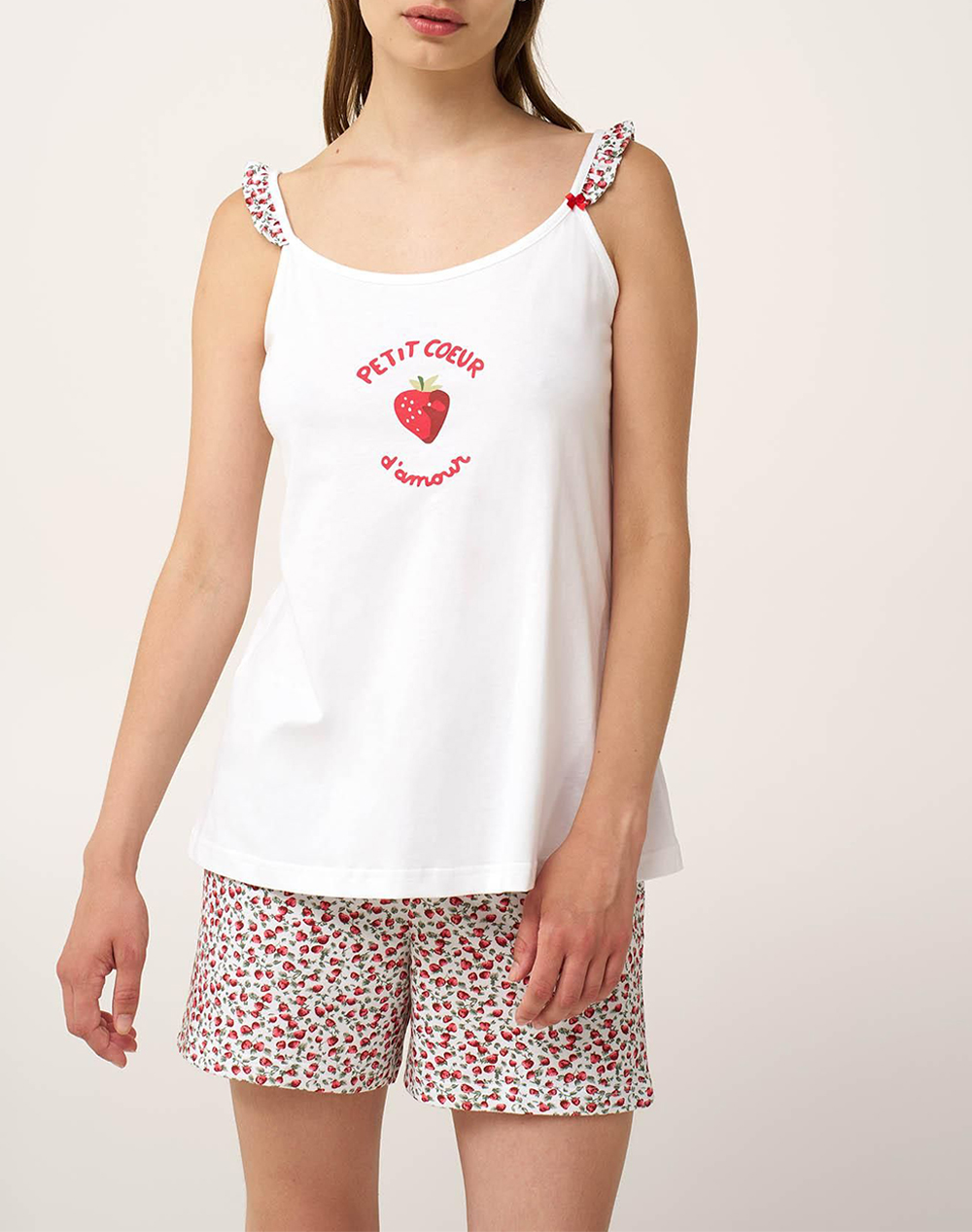 Vamp Πυζαμακι Γυναικα Homewear Πιτζαμες White Βαμβακι 24258 110