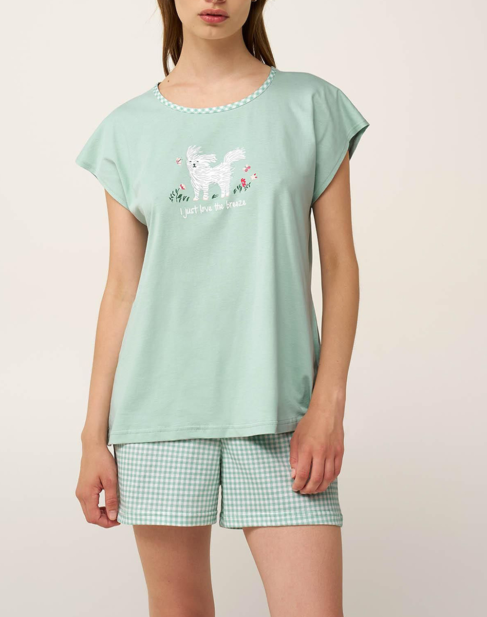 Vamp Πυζαμα Γυναικα Homewear Πιτζαμες Green Βαμβακι 24357 921