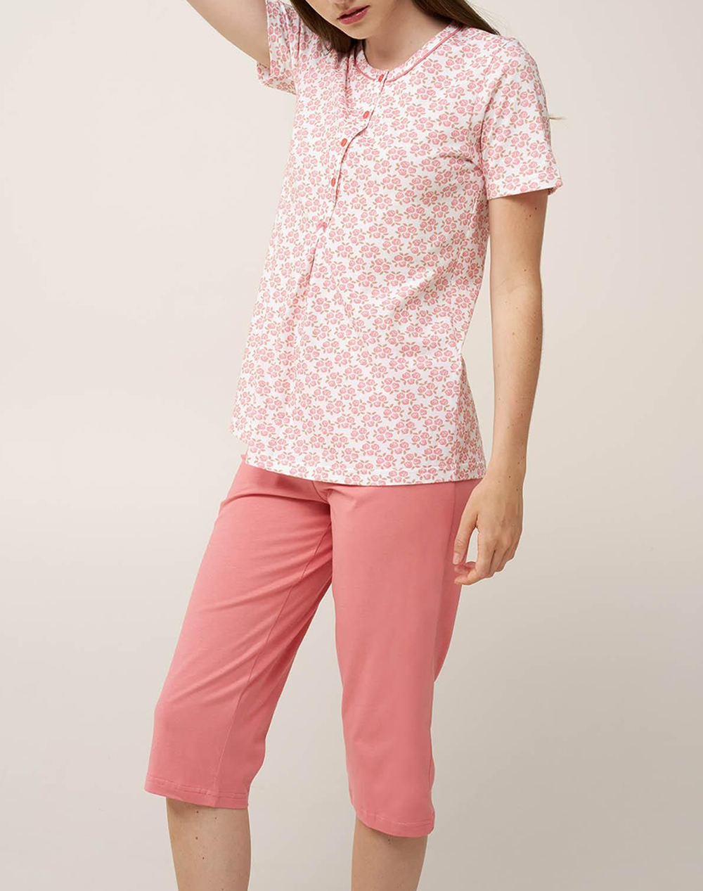 Vamp Πυζαμα Γυναικα Homewear Πιτζαμες Pink Βαμβακι 24327 306