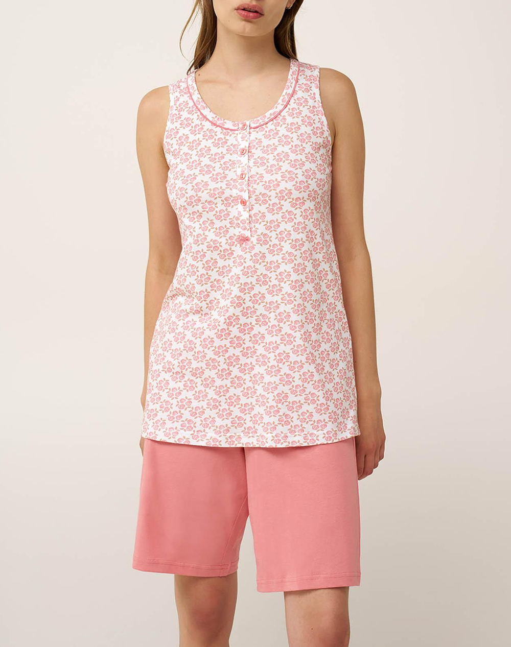 Vamp Πυζαμα Γυναικα Homewear Πιτζαμες Pink Βαμβακι 24332 306