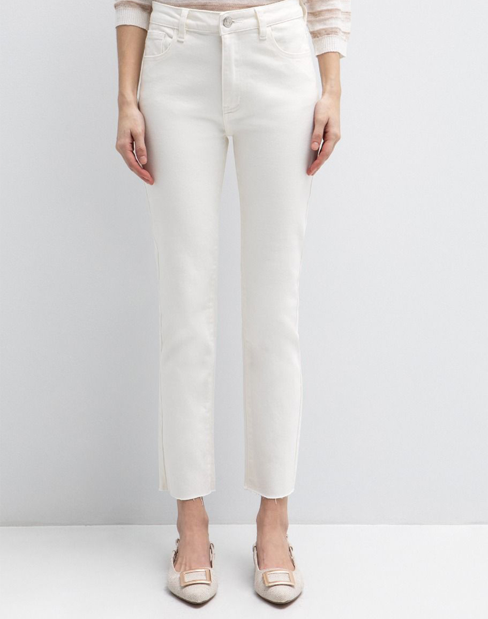 Toi&Moi Τζιν Γυναικα Ρουχα Παντελονια Jean/5P/Cargo White Βαμβακιμε Ελασταν 20 5753 126 300