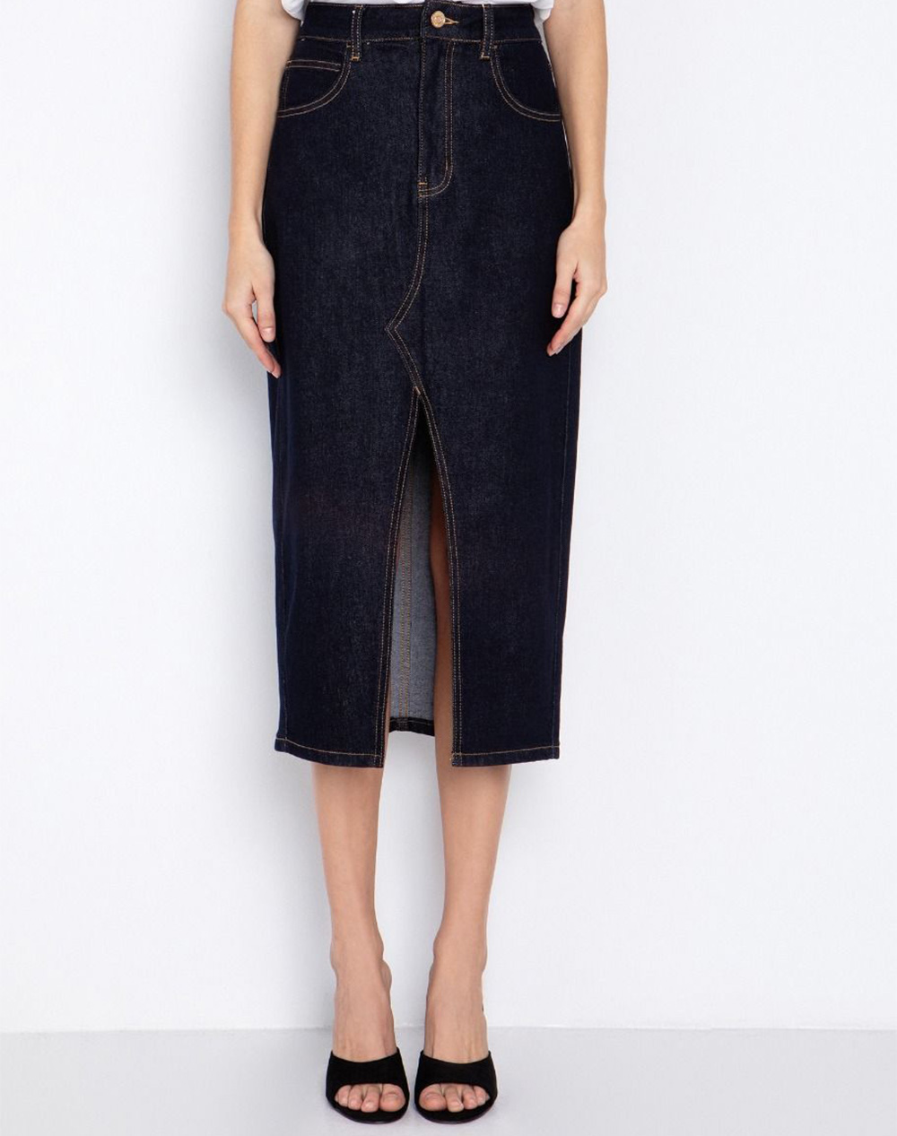 Toi&Moi Τζιν Φουστα Γυναικα Ρουχα Φουστες Denimdarkblue Βαμβακιμε Ελαστανσυνθετικο 10 3987 126 1014