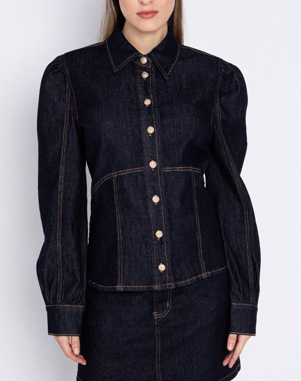 Toi&Moi Τζιν Πουκαμισο Γυναικα Ρουχα Πουκαμισα Denimdarkblue Βαμβακι,Με Ελασταν,Συνθετικο 30 5695 126 1014 - Koolfly