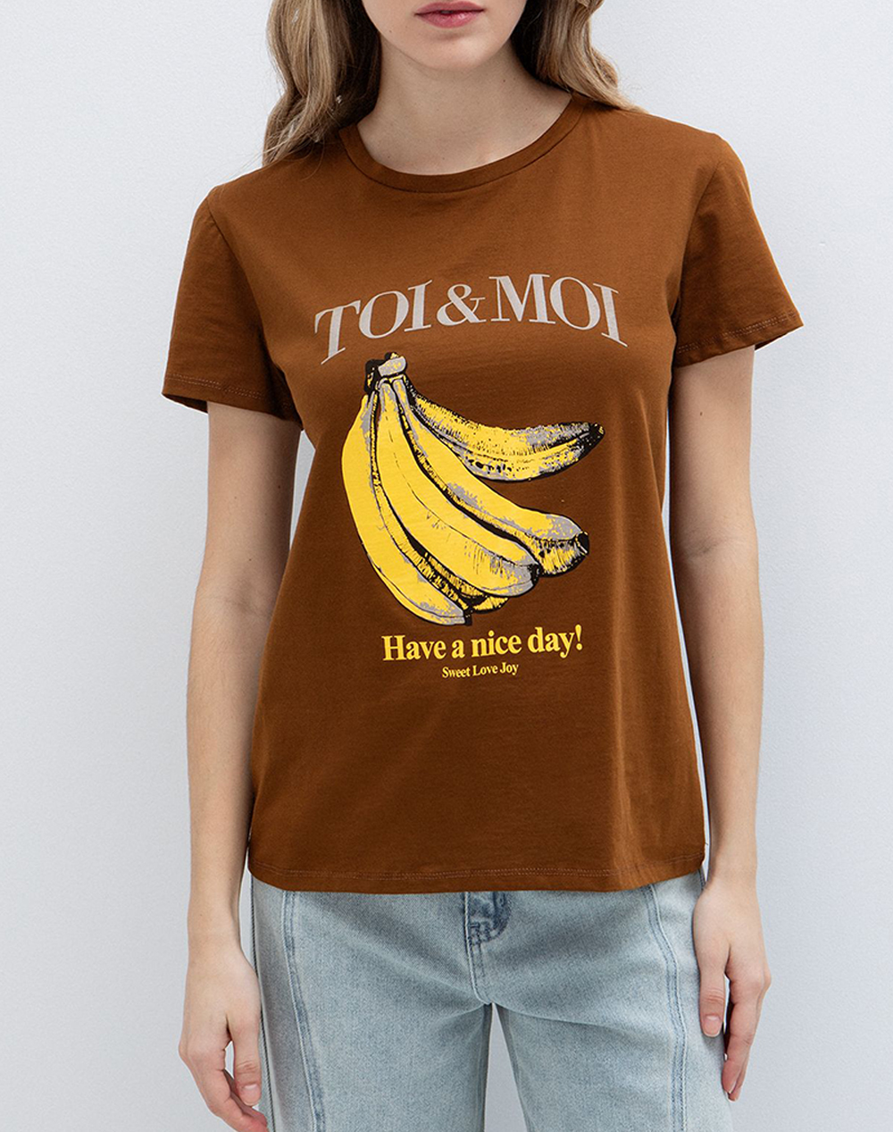 Toi&Moi Μπλουζα Γυναικα Ρουχα Μπλουζες Τ Shirt Chocolate Βαμβακι 80 6746 126 331