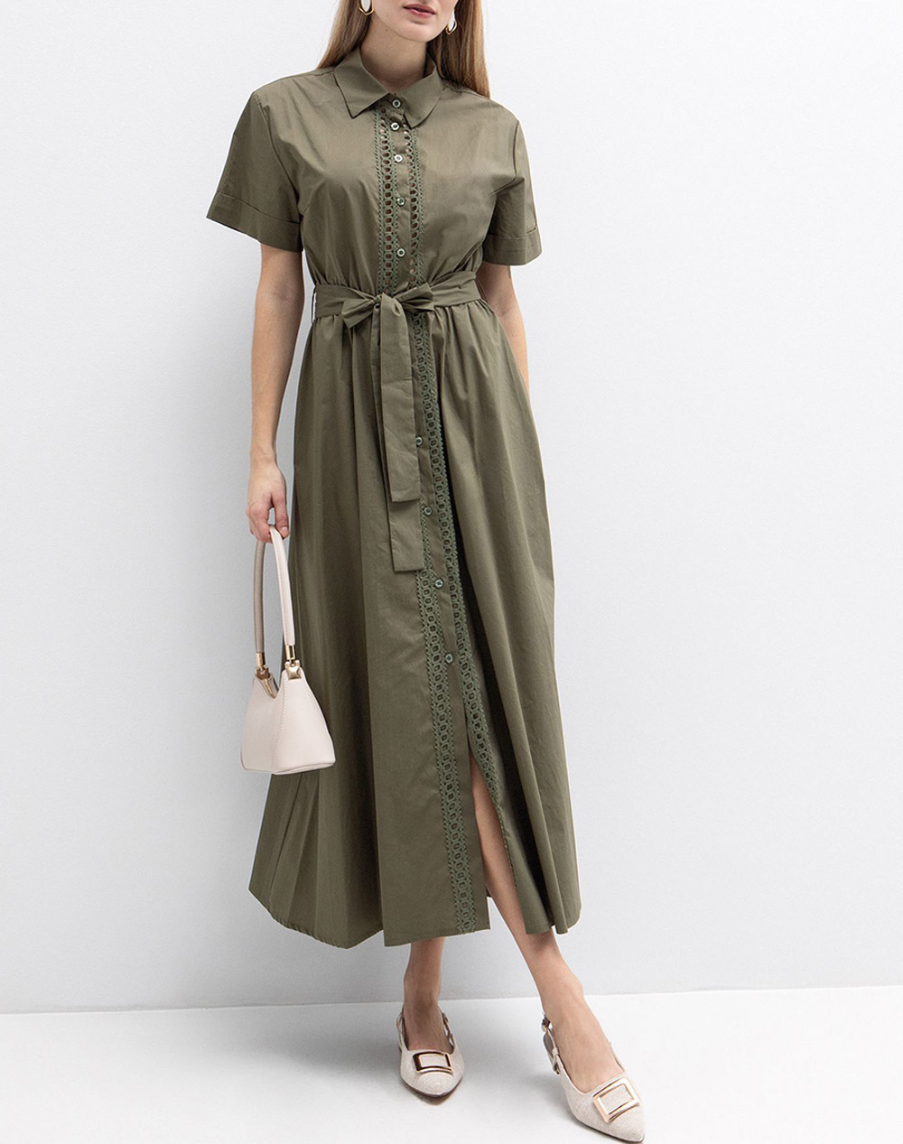 Toi&Moi Μαξι Φορεμα Γυναικα Ρουχα Φορεματα Khaki Βαμβακι 50 6751 126 334