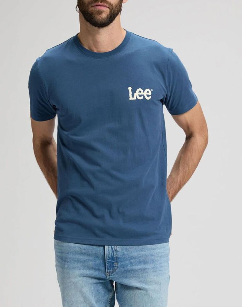 Lee Medium Wobbly Lee Tee Ανδρας Ρουχα Μπλουζες T Shirt Blue Βαμβακι 112376431 Academy Blue
