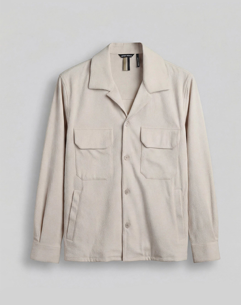 Antony Morato Pre Mmsl00785Fa150229 Long Sleeved Shirt Πουκαμισο Ανδρικο Ανδρας Ρουχα Πουκαμισα Biege Βαμβακισυνθετικο Sl00785150229 1016