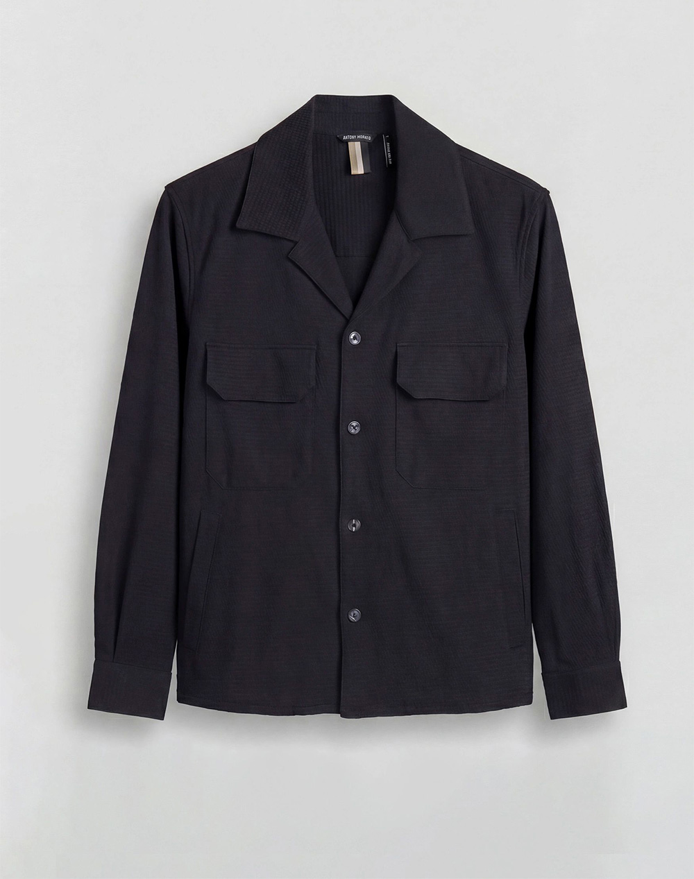 Antony Morato Pre Mmsl00785Fa150229 Long Sleeved Shirt Πουκαμισο Ανδρικο Ανδρας Ρουχα Πουκαμισα Black Βαμβακισυνθετικο Sl00785150229 9000
