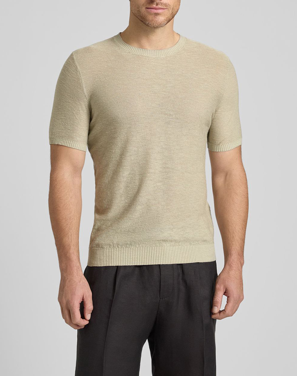 Antony Morato Mmsw01600Ya500067 Min Of 6 Sweater Regular Fit In Linen Blend Soft Yarn Πλεκτο Ανδρικο Ανδρας Ρουχα Μπλουζες Πλεκτα Biege Βισκοζλινο