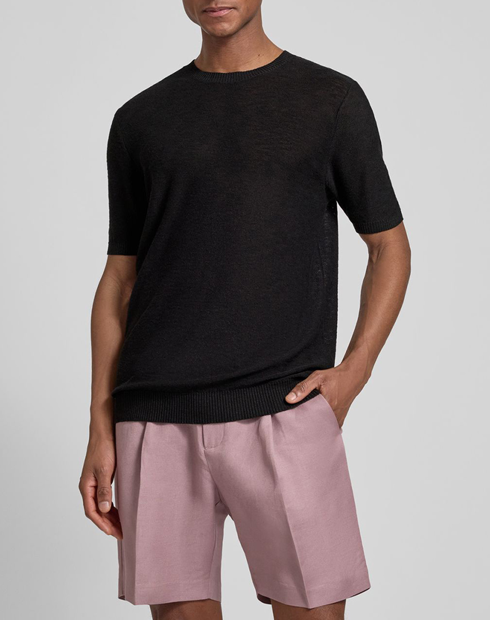 Antony Morato Mmsw01600Ya500067 Min Of 6 Sweater Regular Fit In Linen Blend Soft Yarn Πλεκτο Ανδρικο Ανδρας Ρουχα Μπλουζες Πλεκτα Black Βισκοζλινο