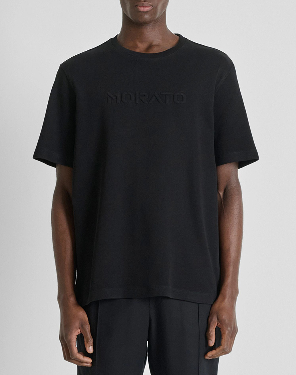 Antony Morato Pre Mmks02607fa100268 T Shirt Relaxed Fit In Dobby Jersey Fabric With Embroidered Logo Μπλουζα Ανδρικο Ανδρας Ρουχα Μπλουζες T Shirt -