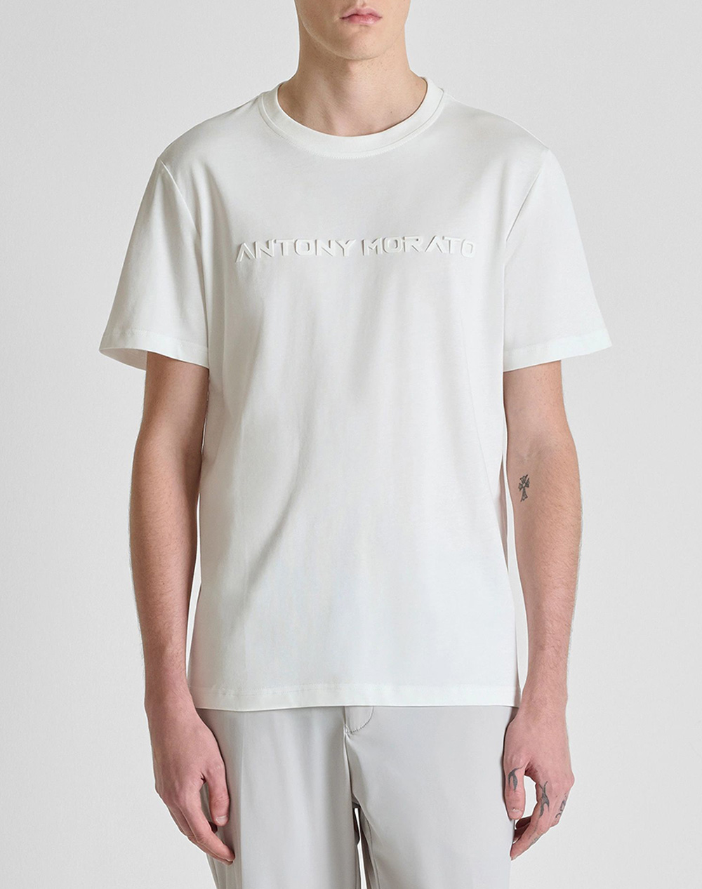 Antony Morato Mmks02646fa100258 Min Of 6 T Shirt Regular Fit Μπλουζα Ανδρικο Ανδρας Ρουχα Μπλουζες T Shirt Offwhite Βαμβακι Ks02646fa100258 1011 -