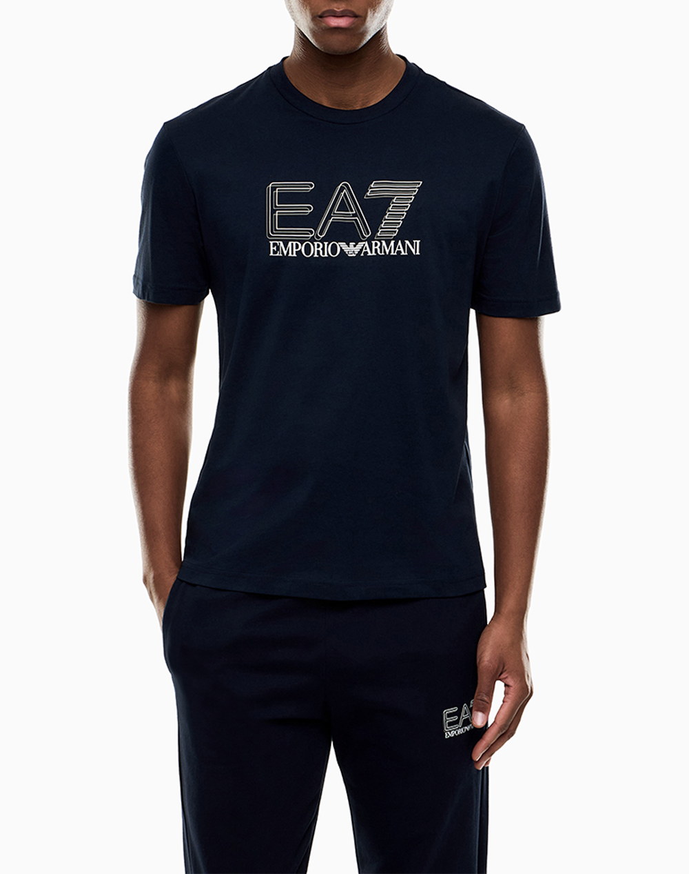 Ea7 T Shirt Ανδρας Ρουχα Μπλουζες T Shirt Darkblue Βαμβακι 7M001307Af10375 Ub102