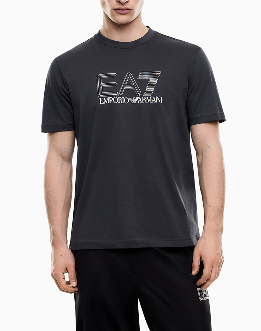 Ea7 T Shirt Ανδρας Ρουχα Μπλουζες T Shirt Darkgray Βαμβακι 7M001307Af10375 U8111