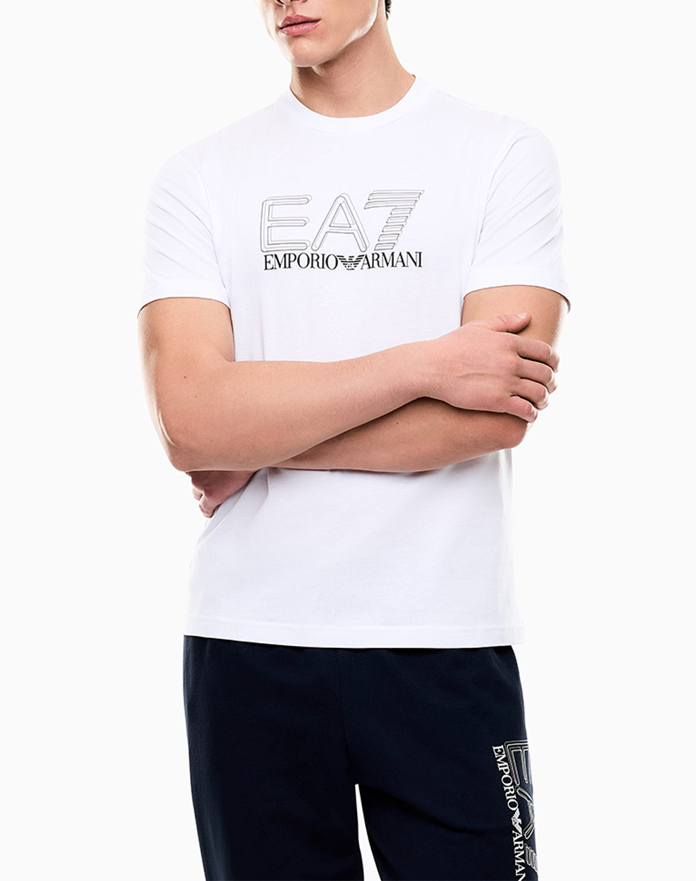 Ea7 T Shirt Ανδρας Ρουχα Μπλουζες T Shirt White Βαμβακι 7M001307Af10375 U0002