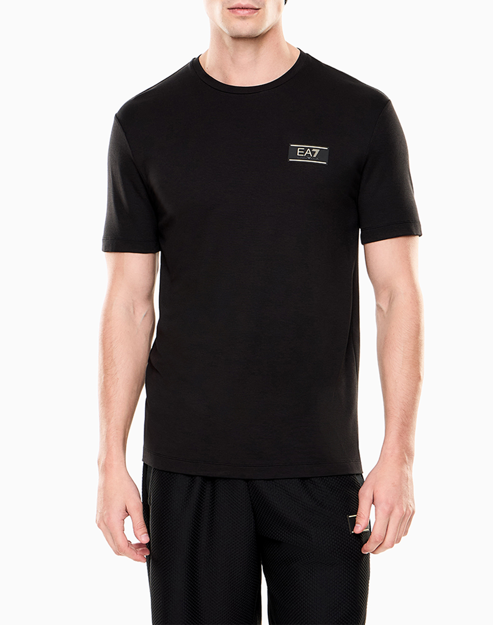 Ea7 T Shirt Ανδρας Ρουχα Μπλουζες T Shirt Black Βισκοζμε Ελαστανσυνθετικο 7M001331Af13739 Uc001