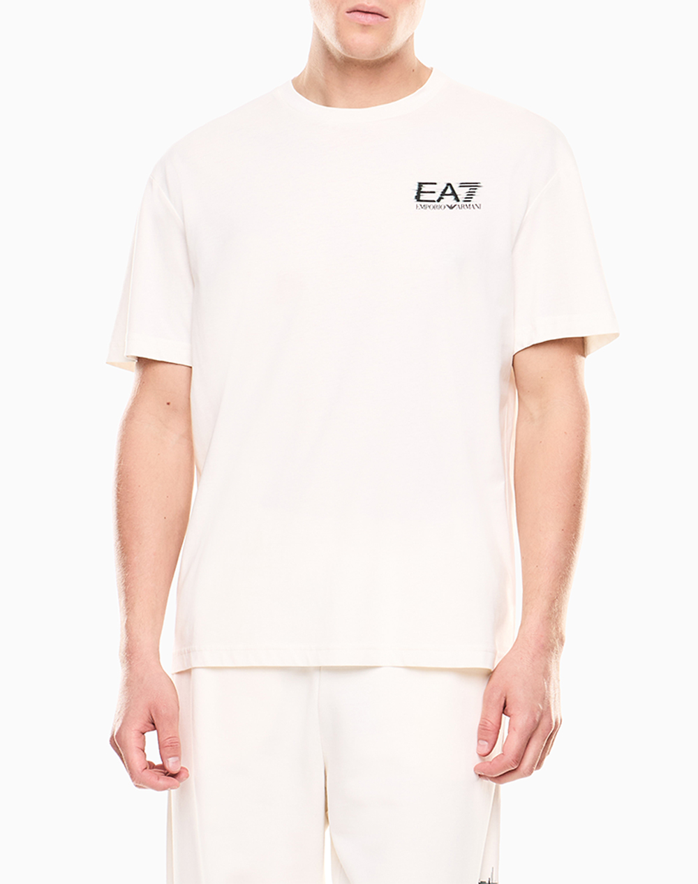Ea7 T Shirt Ανδρας Ρουχα Μπλουζες T Shirt Ecru Βαμβακι 7M001327Af17789 U0004