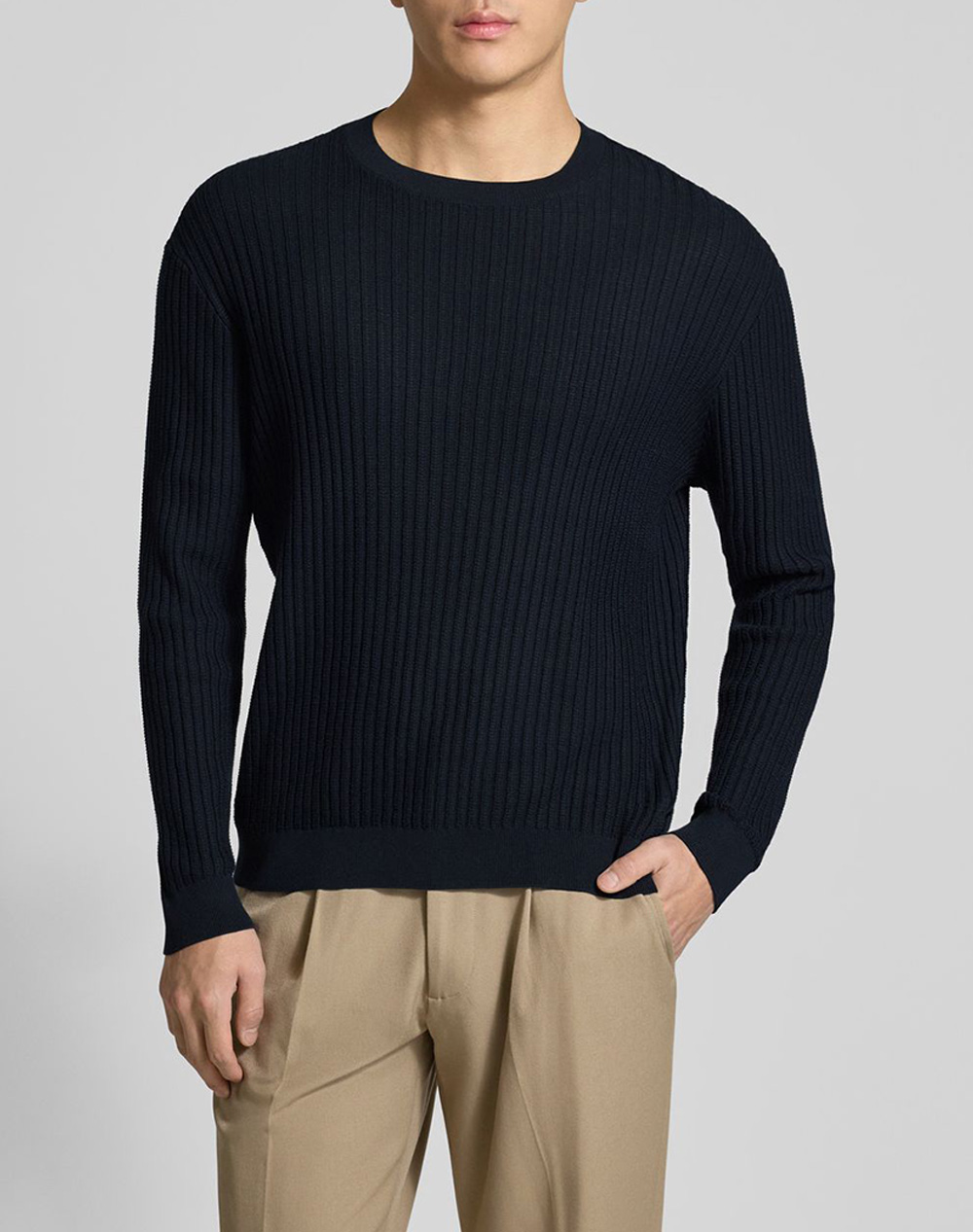 Armani Exchange Pullover Ανδρας Ρουχα Μπλουζες Πλεκτα Navyblue Βαμβακι Xm002161Af20139 Ub101
