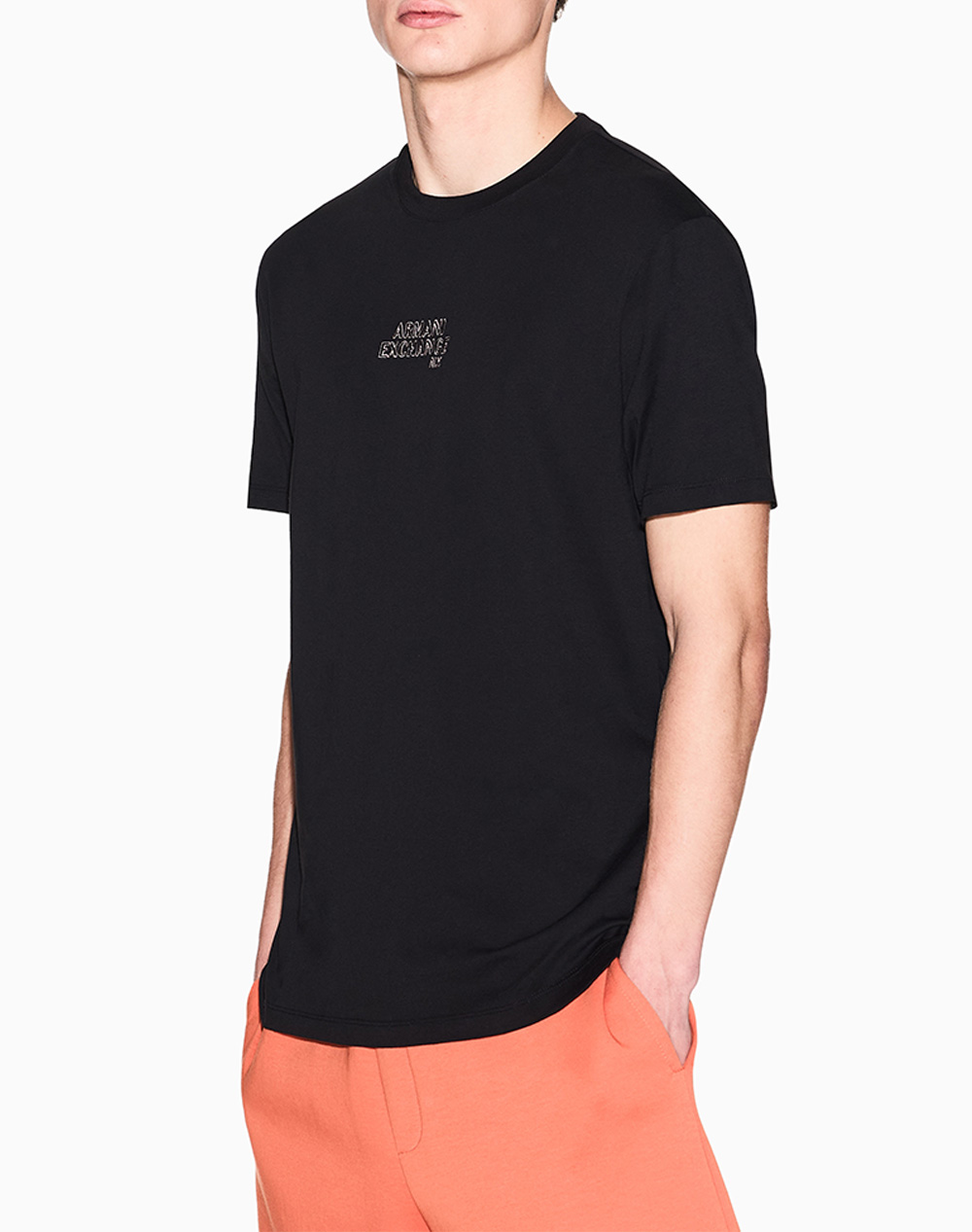 Armani Exchange T Shirt Ανδρας Ρουχα Μπλουζες T Shirt Black Βαμβακι Xm001784Af10356 Uc001