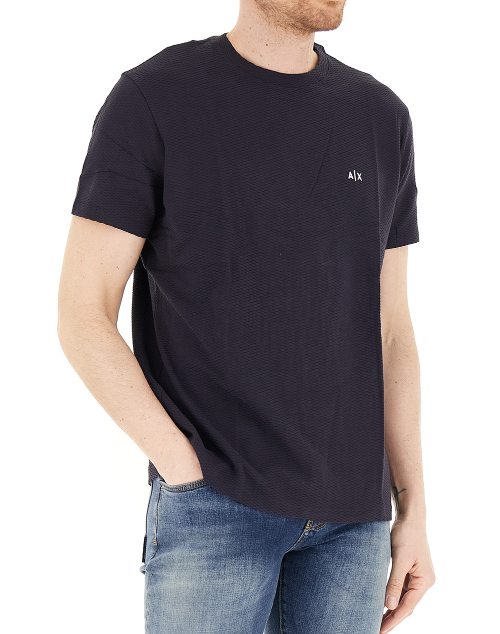 Armani Exchange T Shirt Ανδρας Ρουχα Μπλουζες T Shirt Navyblue Βαμβακι Xm002453Af10337 Ub101