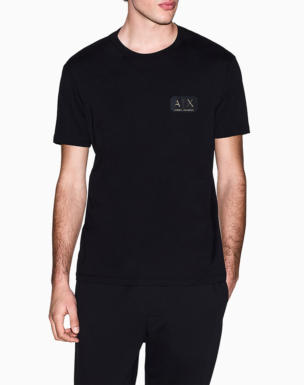 Armani Exchange T Shirt Ανδρας Ρουχα Μπλουζες T Shirt Black Βαμβακι Xm002178Af12308 Uc001