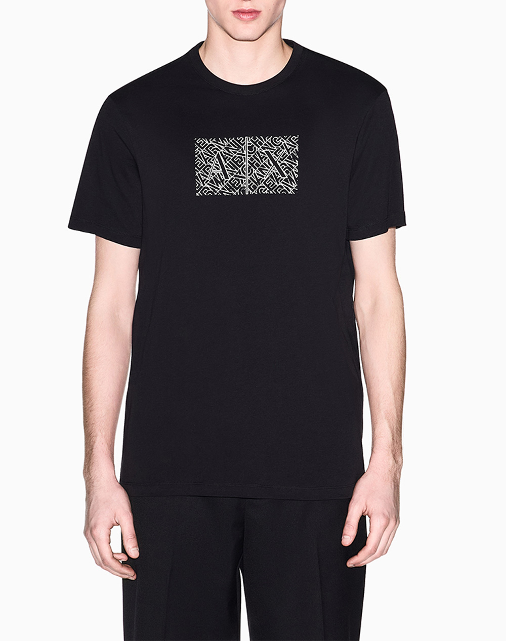 Armani Exchange T Shirt Ανδρας Ρουχα Μπλουζες T Shirt Black Βαμβακι Xm002784Af10356 Uc001
