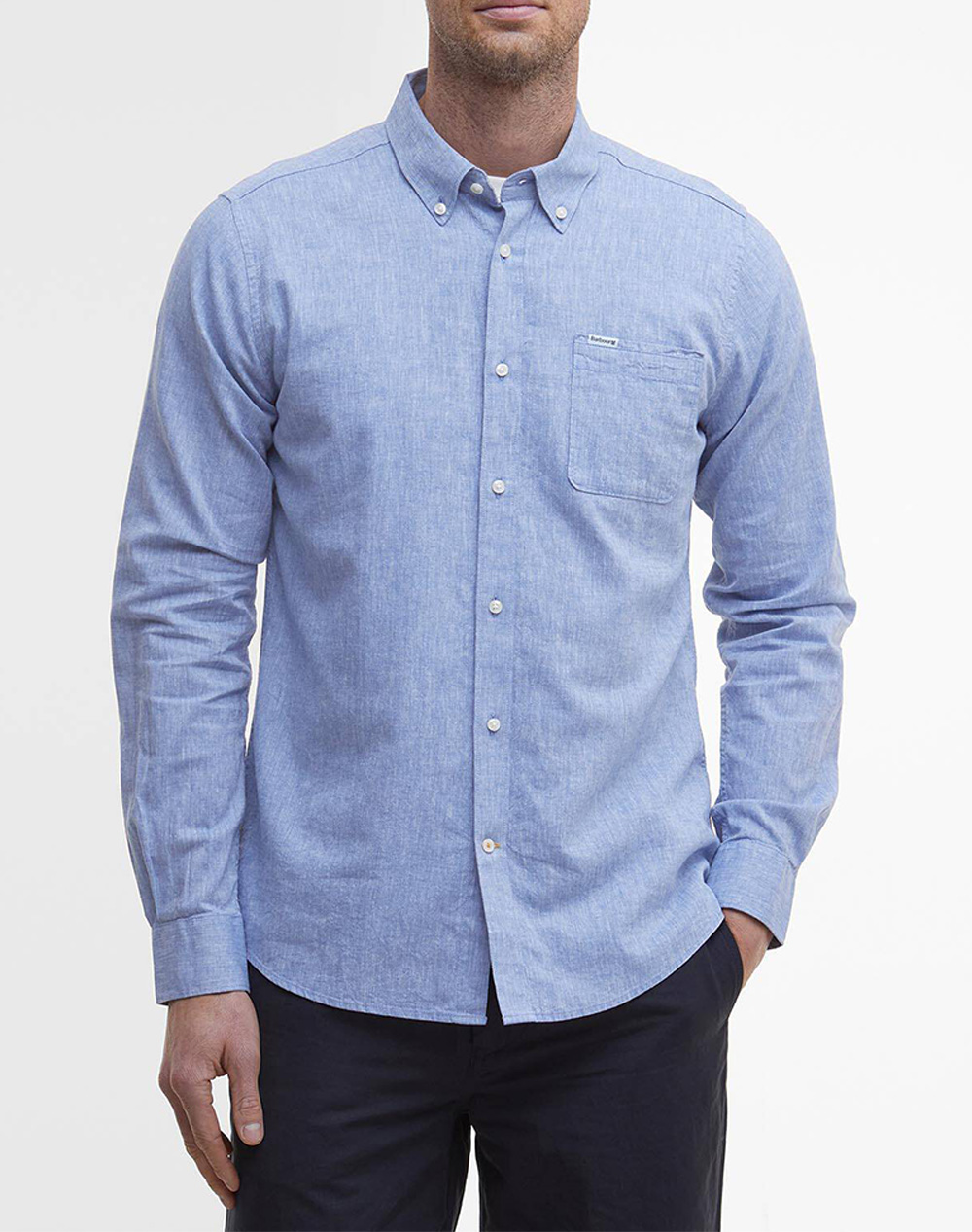Barbour Πουκαμισο Ανδρας Ρουχα Πουκαμισα Blue Βαμβακιλινο Msh5090 Brbl33