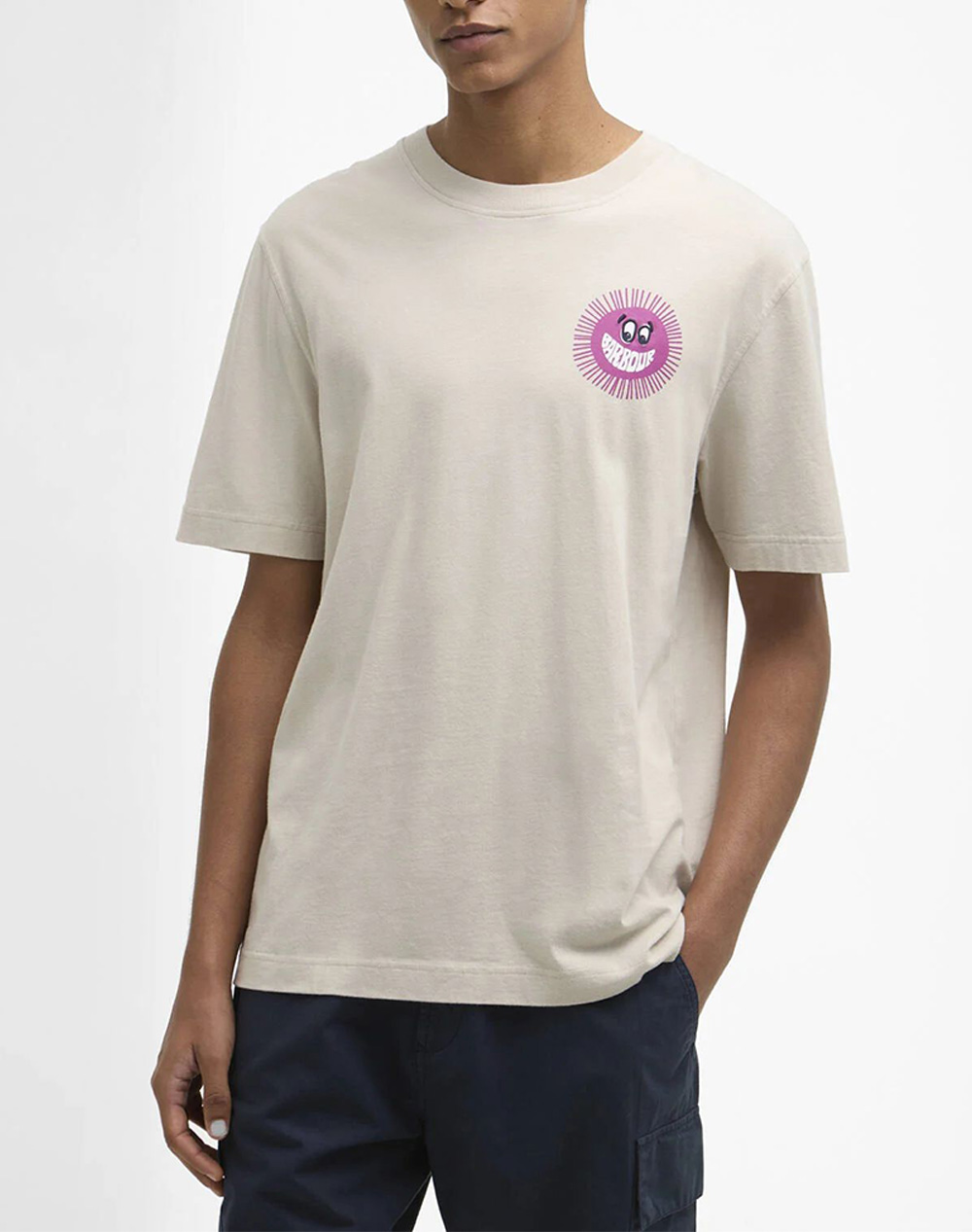 Barbour Μπλουζα T Shirt Κ/Μ Ανδρας Ρουχα Μπλουζες T Shirt Biege Βαμβακι Mts1570 Brbe12.1